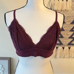 Aerie Burgundy Lace Bralette